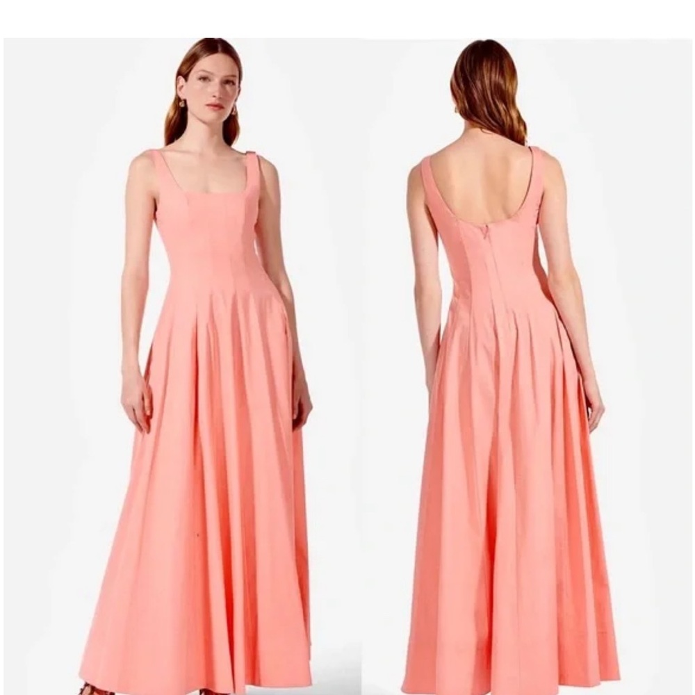 STAUD Pink Pleated Maxi Dress -Maxi Wells Dress